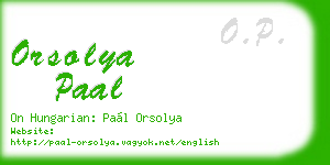 orsolya paal business card